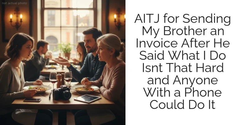 AITJ for Sending My Brother an Invoice After He Said What I Do Isnt That Hard and Anyone With a Phone Could Do It