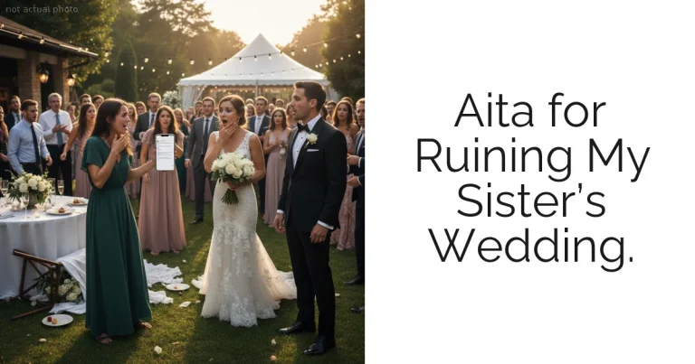 Aita for Ruining My Sister’s Wedding.