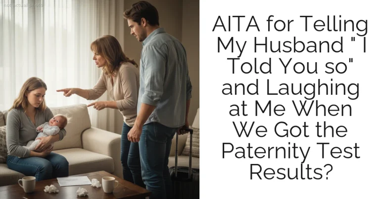 AITA for Telling My Husband " I Told You so" and Laughing at Me When We Got the Paternity Test Results?