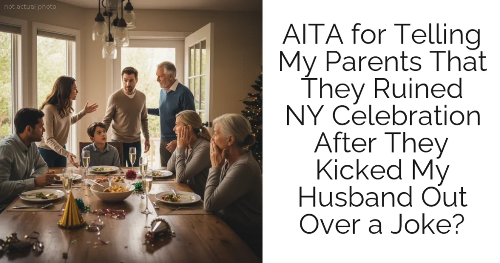 AITA for Telling My Parents That They Ruined NY Celebration After They Kicked My Husband Out Over a Joke?