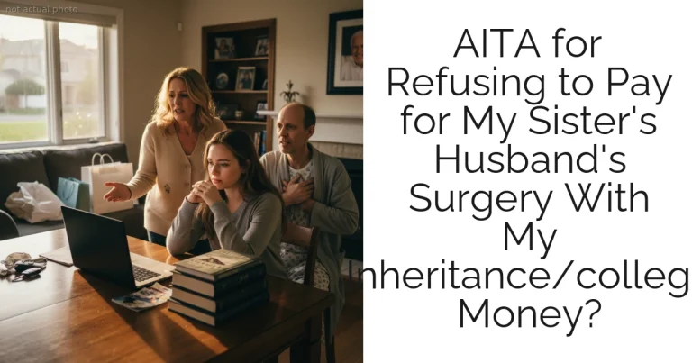 AITA for Refusing to Pay for My Sister's Husband's Surgery With My Inheritance/college Money?