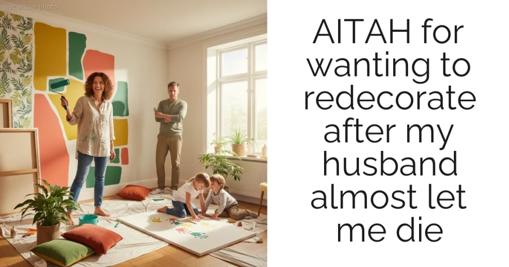AITAH for wanting to redecorate after my husband almost let me die