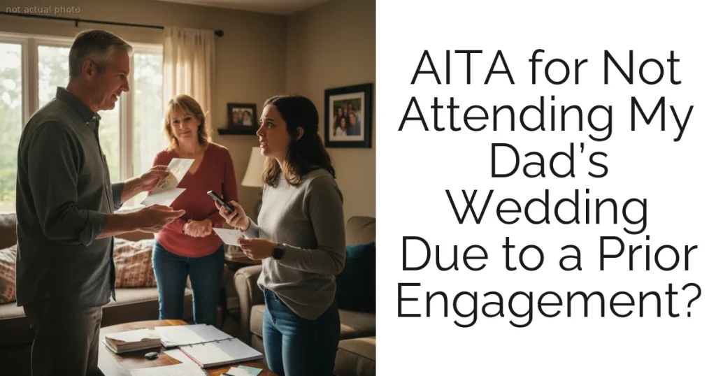 AITA for Not Attending My Dad’s Wedding Due to a Prior Engagement?