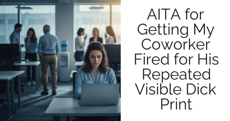 AITA for Getting My Coworker Fired for His Repeated Visible Dick Print