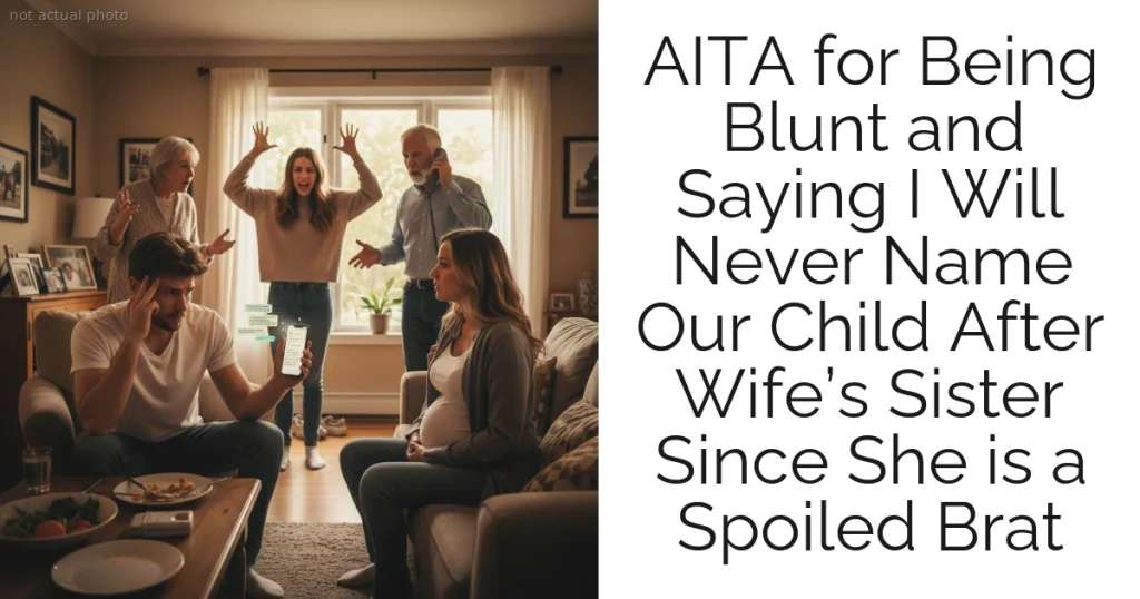 AITA for Being Blunt and Saying I Will Never Name Our Child After Wife’s Sister Since She is a Spoiled Brat