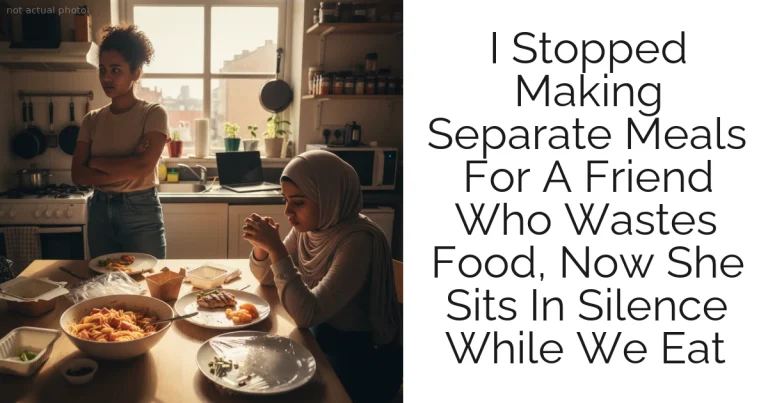 I Stopped Making Separate Meals For A Friend Who Wastes Food, Now She Sits In Silence While We Eat