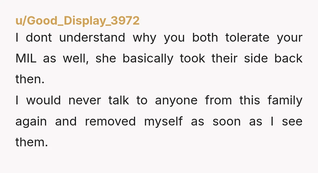 u/MildlyInteressato
How are you supposed to act like nothing happened when the person responsible never asked for forgiveness and is still justifying her actions?