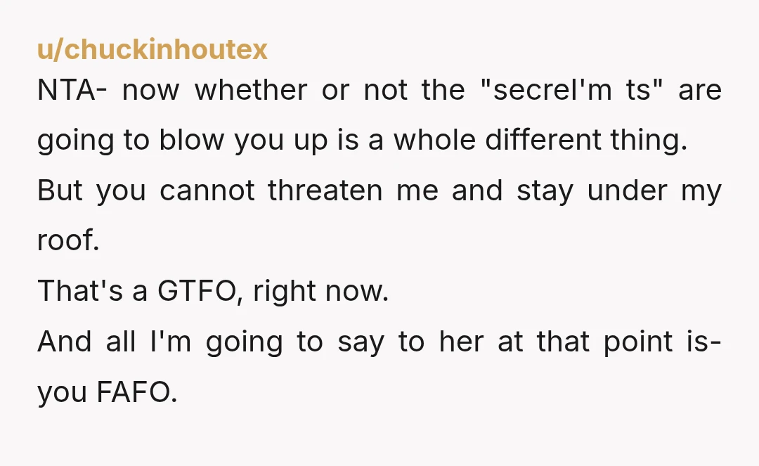u/nope-its Every day you let them stay they are further damaging your daughter. Why are you choosing them over your own daughter’s safety, mental health, and well-being? YTA if you...