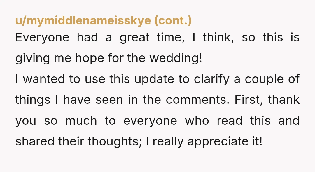 u/stamdl99
That’s a huge guest list for such chaotic planning. Who’s paying for this wedding?