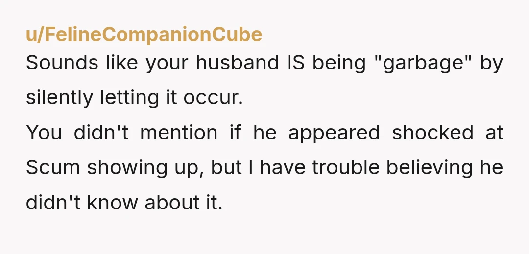 u/Proof_Pop9433
If we are 100% sure Scum’s husband did in fact hit your kid without a shadow of a doubt, then yes go nuclear.