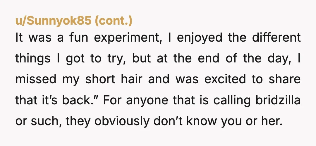 u/ProfessorLopsided787 YTA for making your friend look like one. If you had replied to DMs with something along the lines of "sort of - I was curious about long hair...