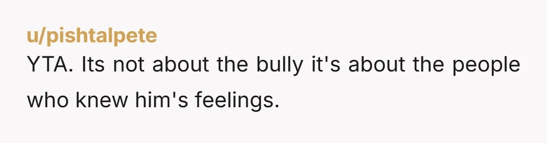 u/autisticteletubbie YTA It's okay to feel relief about it, I totally understand that. However, other people didn't feel the same way and they were truly saddened by his death, what...
