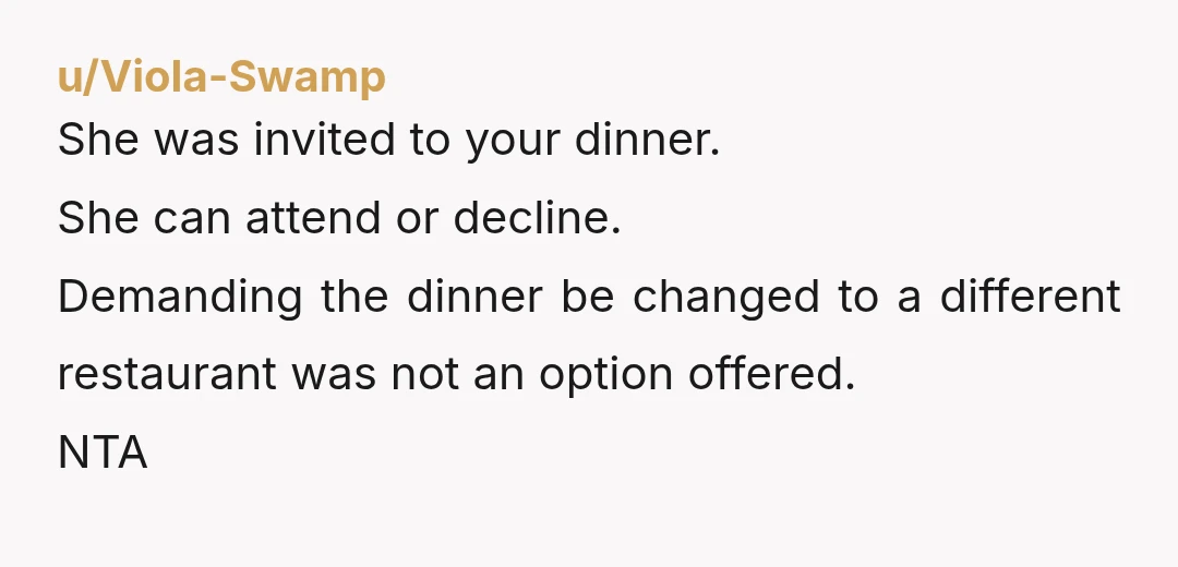 u/tphatmcgee NTA. "sis, we are doing this. you are welcome to come with us." that is all that needs to be said. she can set up her own gathering how...