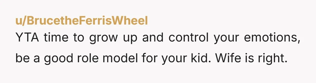u/Equivalent_Double_23
YTA If you are not capable of having self control, how are you able to teach your son right from wrong?