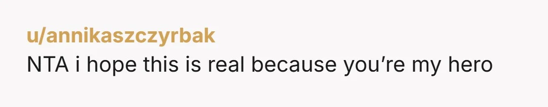 u/annikaszczyrbak
NTA i hope this is real because you’re my hero