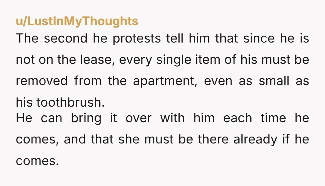 u/Hammingbir You pay for the enjoyment of half of the apartment and its conveniences and space. You are being denied your portion. Either he ponies up his one third of...