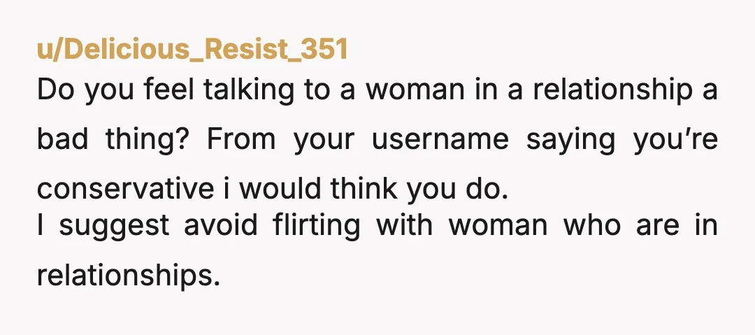u/Bjart-skular
So why are you texting and flirting with a girl you know is in a relationship?