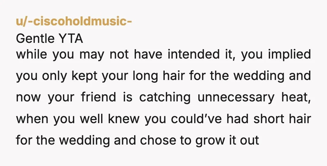u/SaladSlut123
YTA, not for cutting your hair, but for posting what could very easily be interpreted as a backhanded caption towards your friend.