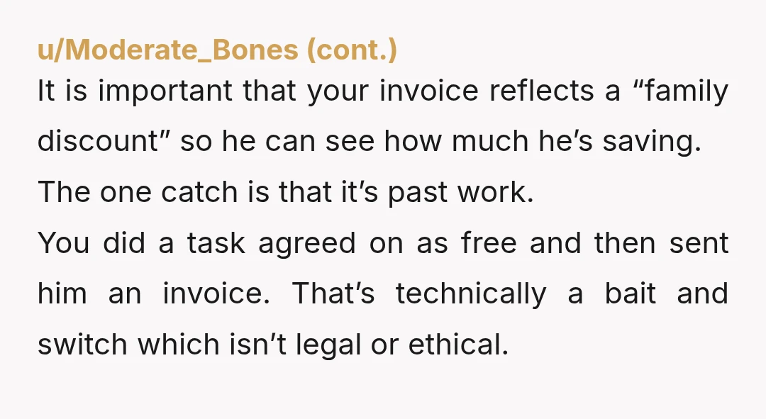 u/boredbytheabyss NTJ your brother isn’t just not repaying or thanking you for help but actively downplaying your work to potential customers, the weasel can’t even claim he’s paying you in...