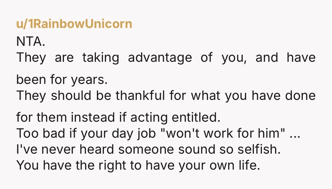 u/happybanana134 NTA. 100 a month? He's taking the mick. I don't see where he's helped you or bailed you out; only where he's expected an awful lot from you for...