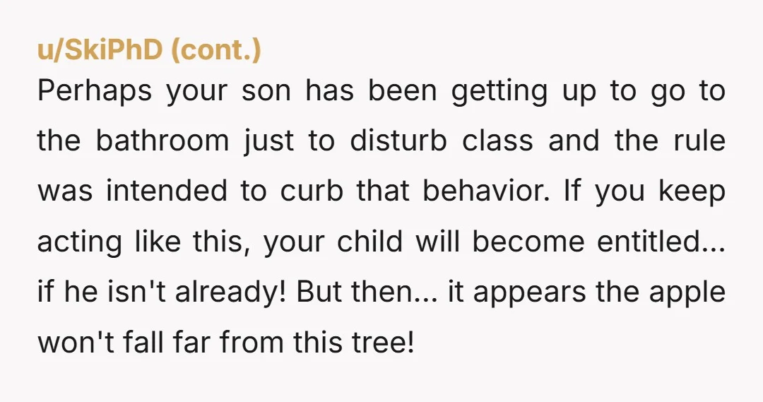 u/missy8985 YTA You didn’t have the decency to allow the teacher to give her POV, you didn’t calmly give your POV. No none of those ADULT things You behaved like...