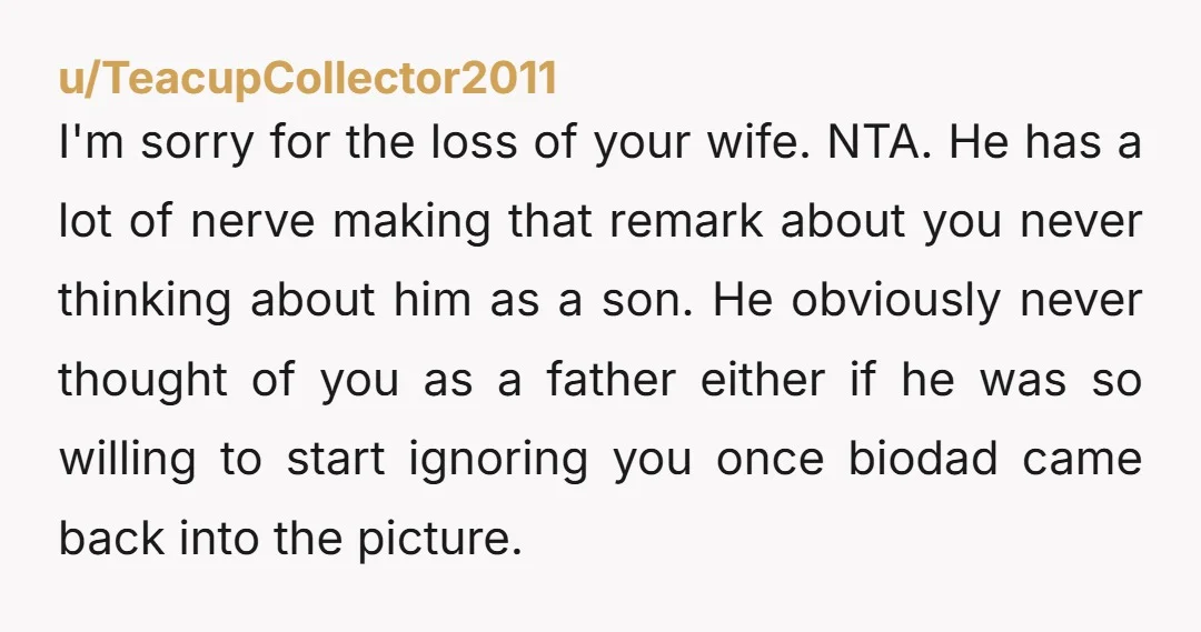 u/Potential_Ad_1397 My response to the wife would have been "didn't you two already do that?” NTA This relationship was created by him. It does seem like Mark used his mother...