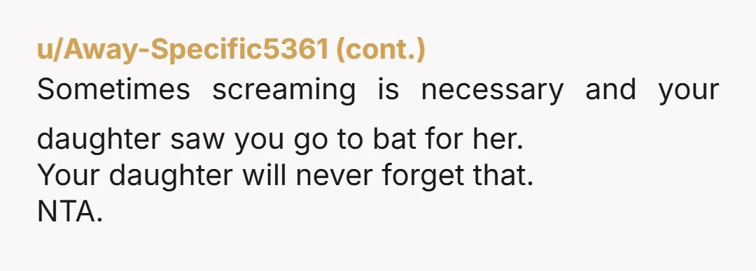 u/Not_Good_HappyQuinn NTA, you were justified in your yelling. She was a pushy AH at every turn. She needs to learn that the world is not her stage and she cannot...