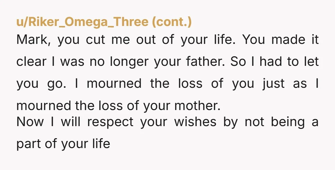 u/Exotic-Rooster4427 'Well you obviously never thought of me as a dad when you made contact with your sperm donor and cut me off and barely spoke to me. Sarah what...