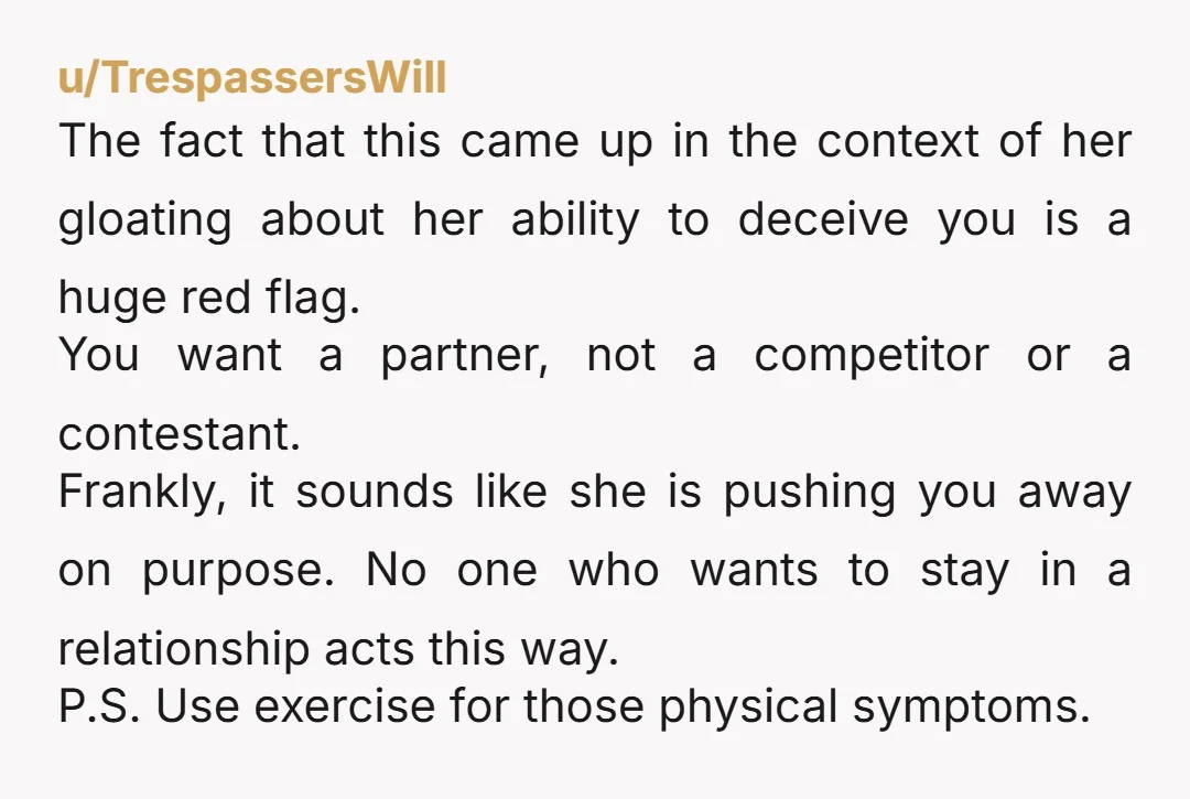 u/glassyrunnerduck I’m sorry you’re going through this OP 😩 but this is absolutely insane she’s playing kissing games and truth or dare at THIRTY?! Like girl WTF 😂 Your body...