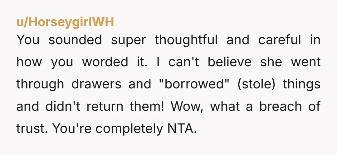 u/Silver-Document-2288 NTA. It makes me angry and sad when other people do something wrong and the person at the receiving end is left with the guilt about how they handled...