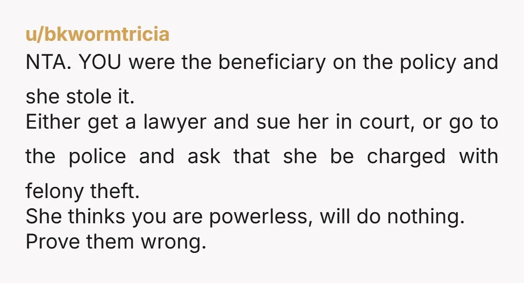 u/Some_kunst NTA. Your mother has stolen money from you, and you have a paper trail.  I say go after her. Like, lawyer up and skitch'em. You'd still be NTA.