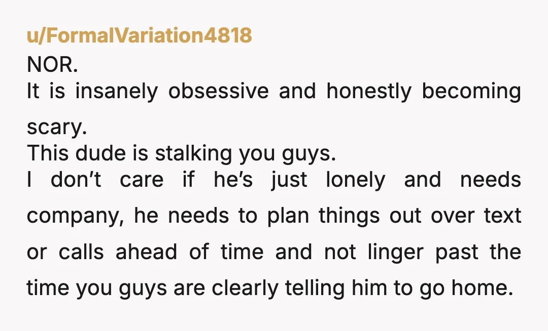 u/ishtar_888 Your husband's friend's behavior seems really erratic and disconnected from reality. I wouldn't want him around my kids. "he calls my husband every day sometimes even multiple times" He...