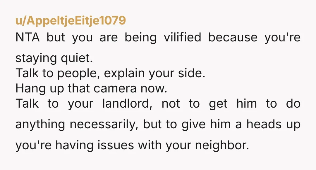 u/Imnotawerewolf NTA if neighbors keep coming to you explain that she purposely made a hazard for your elderly father and you simply aren't going to take chances with his health...