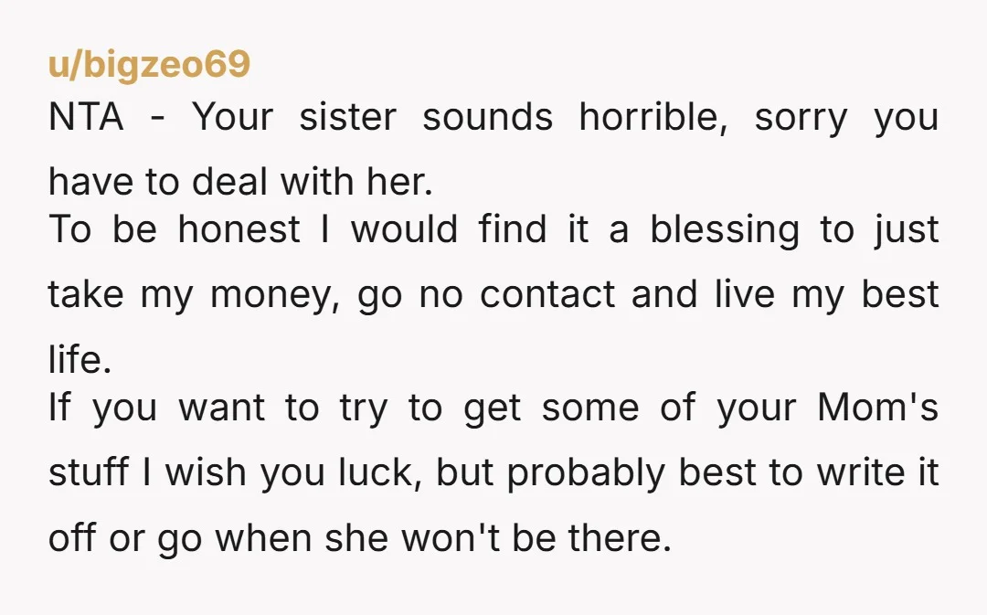 u/Spare_Ad5009 NTA. Of course not. I would seriously consider cutting her out of your life.