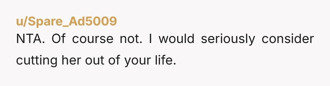 u/FiddleStyxxxx NTA but who cares what she thinks? Get the sale and paperwork together. She can take it to court if she has an issue.