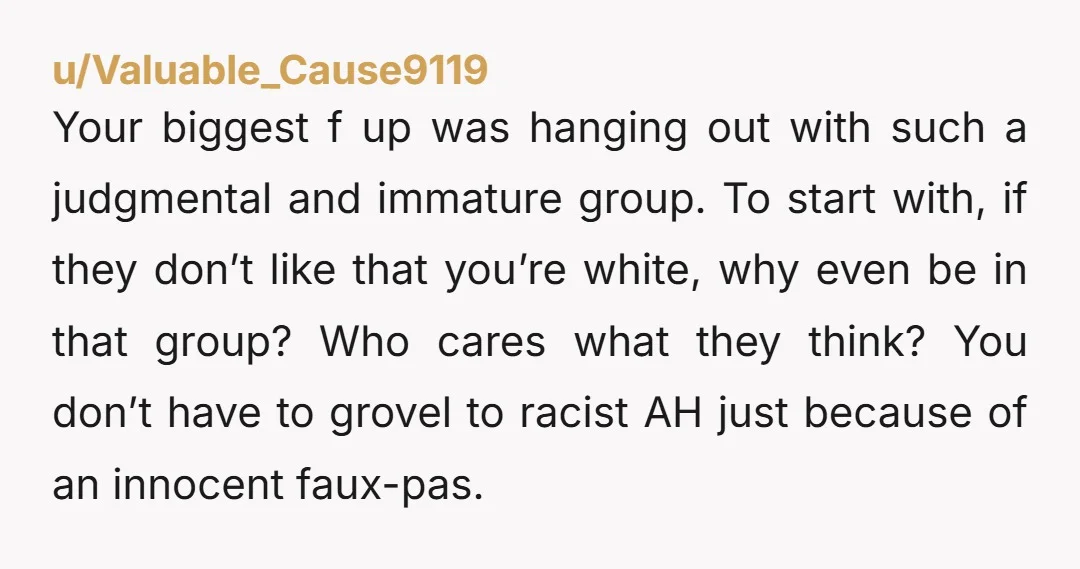 u/sudomatrix What a bunch of pretentious AH. It sounds excruciating to be around them, every moment a made-up outrage waiting to happen, a test to fail. If they simply said 'my...