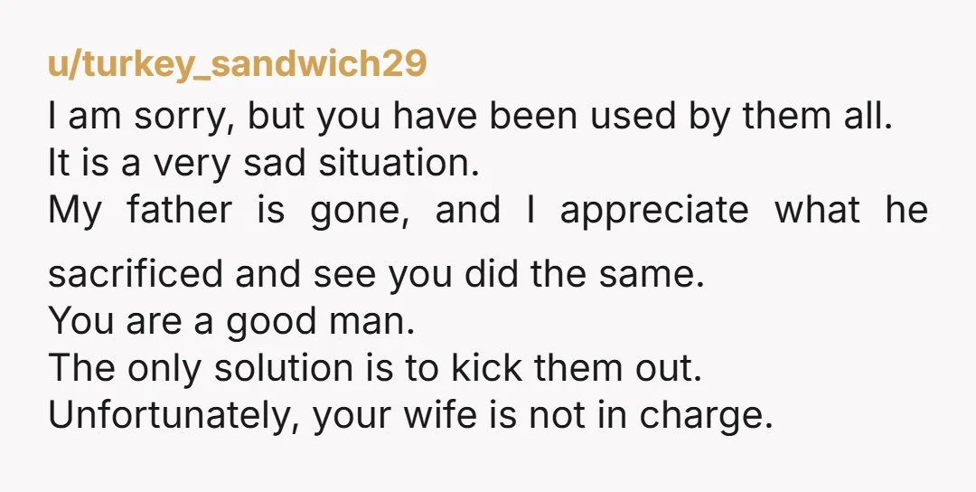 u/BallBagMcSack
NTA. You have done more than enough.
Enjoy your more relaxing job and keep your money for yourself for a change