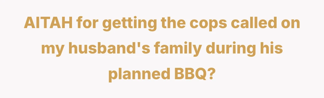 AITAH for getting the cops called on my husband's family during his planned BBQ?