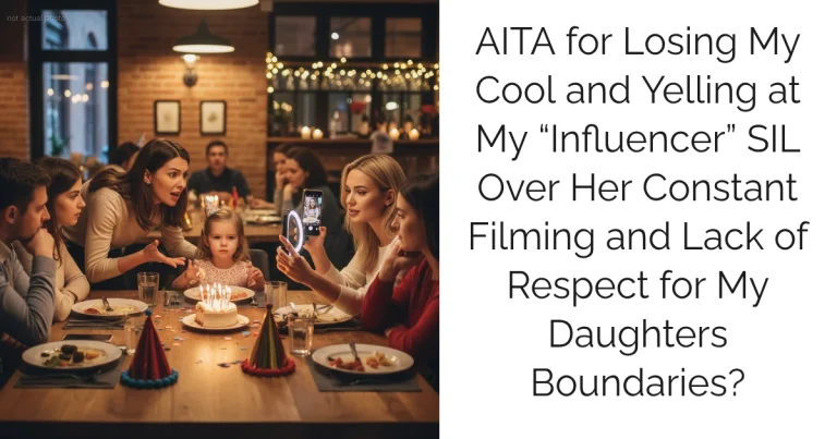 AITA for Losing My Cool and Yelling at My “Influencer” SIL Over Her Constant Filming and Lack of Respect for My Daughters Boundaries?