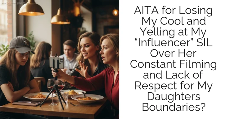 AITA for Losing My Cool and Yelling at My “Influencer” SIL Over Her Constant Filming and Lack of Respect for My Daughters Boundaries?