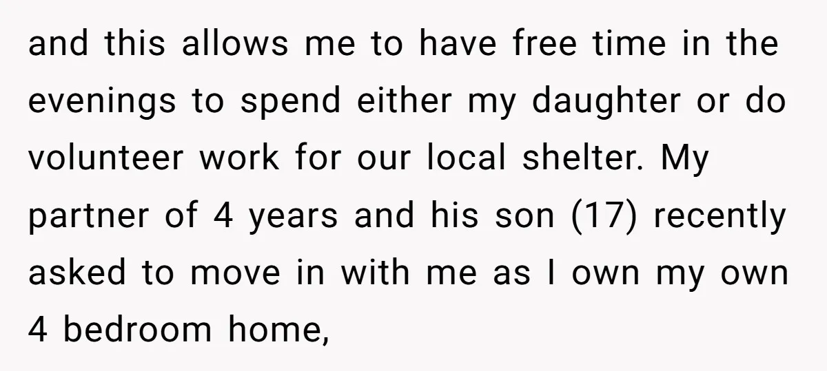 and this allows me to have free time in the evenings to spend either my daughter or do volunteer work for our local shelter. My partner of 4 years and...