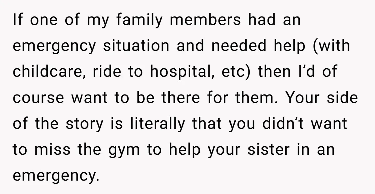 If one of my family members had an emergency situation and needed help (with childcare, ride to hospital, etc) then I’d of course want to be there for them. Your...