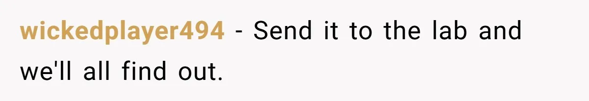 wickedplayer494 − Send it to the lab and we'll all find out.