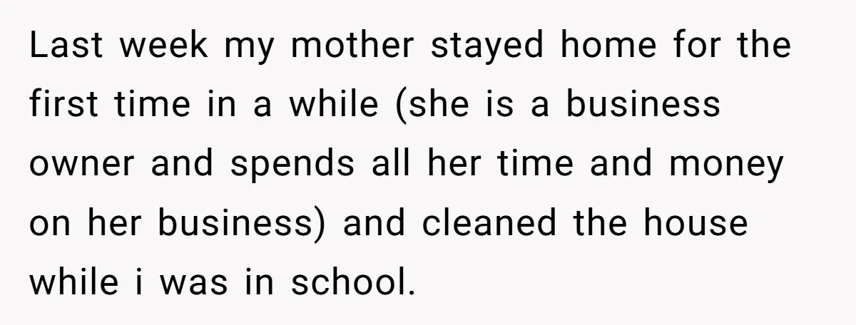 Last week my mother stayed home for the first time in a while (she is a business owner and spends all her time and money on her business) and cleaned...