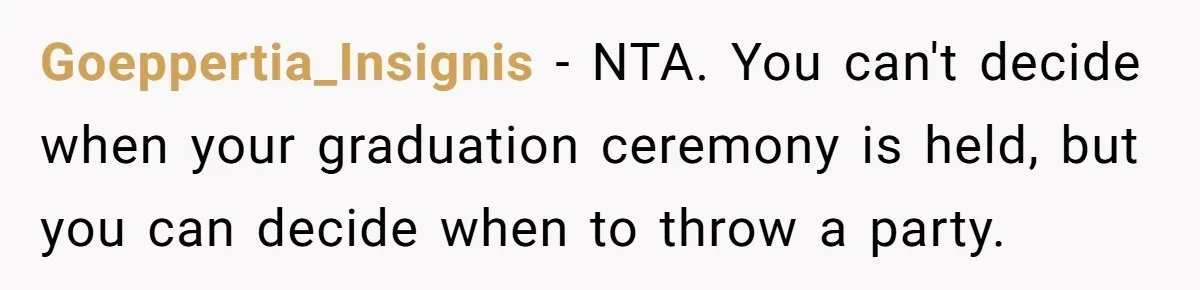 Goeppertia_Insignis − NTA. You can't decide when your graduation ceremony is held, but you can decide when to throw a party.