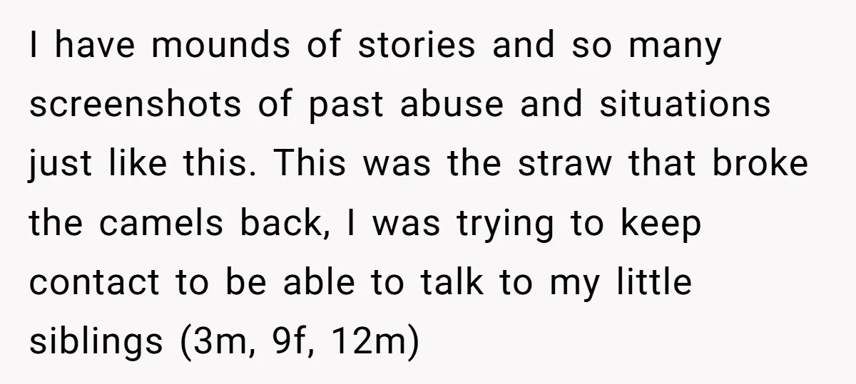 I have mounds of stories and so many screenshots of past abuse and situations just like this. This was the straw that broke the camels back, I was trying to...