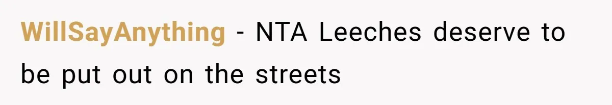 WillSayAnything − NTA Leeches deserve to be put out on the streets