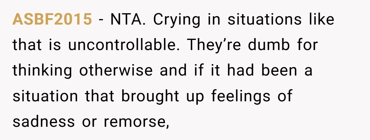 ASBF2015 − NTA. Crying in situations like that is uncontrollable. They’re dumb for thinking otherwise and if it had been a situation that brought up feelings of sadness or remorse,