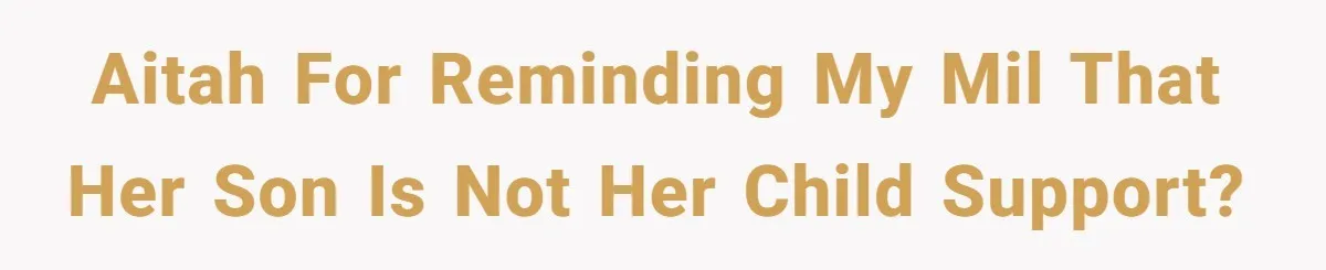 AITAH for Reminding My MIL That Her Son is Not Her Child Support?