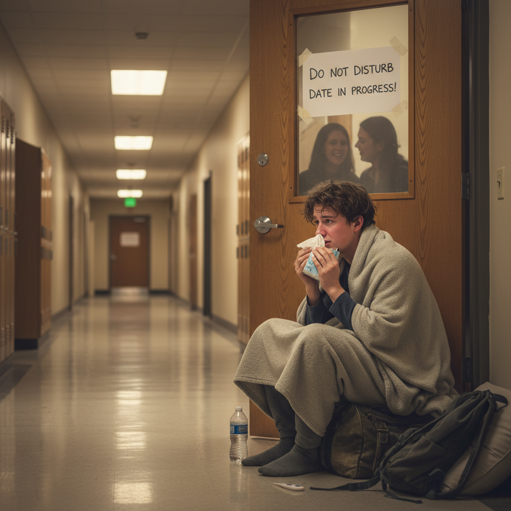 College Freshman Kicked Out of His Own Room While Sick Because His Roommate Wanted a Date